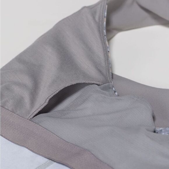 Lululemon LUON Tank Top Size 4 Silver Spoon Scoop Neck Racerback Mesh Gray - Picture 5 of 10